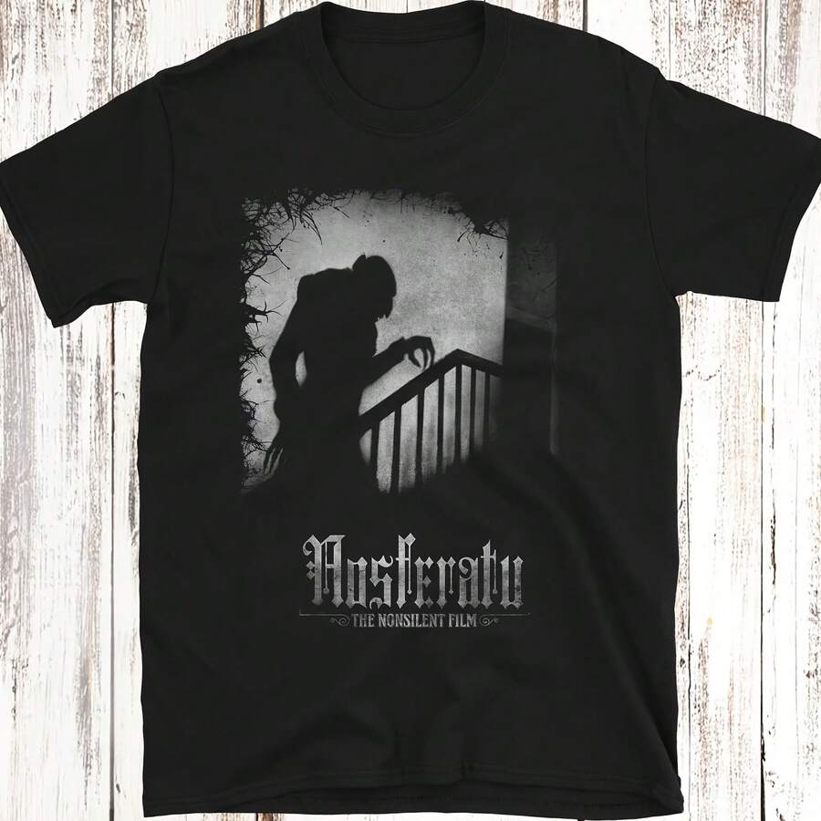 Camiseta para Hombre, Estilo Vintage, Estampado Clásico Gótico de Vampiro, para Fanáticos de Películas de Terror, Diseño Gráfico Desgastado, Manga Corta, Informal, para Verano - Multicolor - Ver 1