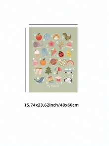 1件無框我的字母印花鼠尾草綠ABC海報 兒童房藝術品 開學禮物 兒童臥室宿舍裝飾 房間佈置 牆面裝飾畫 - 字母 - 查看 15