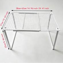 Expandable Wardrobe Storage Rack - Space-Saving Vertical Storage Rack, Adjustable Height, Suitable For Clothes, Shoes, Cabinets - Easy Installation, Can Be Used For Wardrobe Storage, Sturdy Structure, Home Storage, With Padding, Durable Metal Frame - Multicolor - View 13