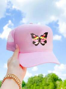 1pc Women's Outdoor Printed SAVE WATER Adjustable Rope Sponge Mesh Cap, Sun Protection Casual Hat For Spring/Autumn Travel, Fashion Versatile Sun Hat For Men And Youth, Y2K Style - Baseball Mesh Cap - View 14