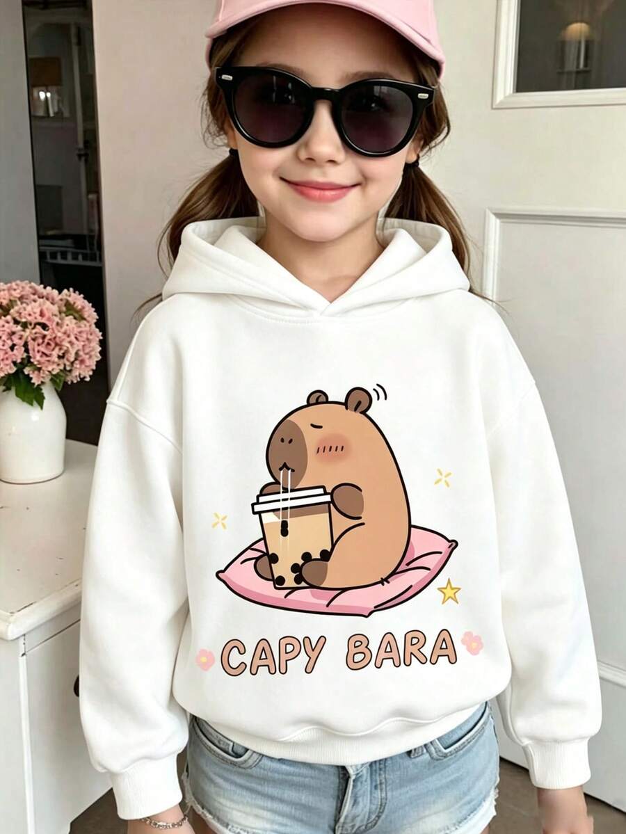 3件套幼儿女童卡通图案保暖连帽卫衣 - 彩色 - 查看 1