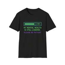 Camiseta Retro de carga de salud Mental, divertida camiseta de barra de progreso de 8 bits, estilo Vintage de jugador, gráfico de píxeles de neón, Shir Unisex - Multicolor - Ver 1