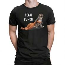 Camiseta de algodón con estampado de mono de peluche, estilo hip hop, para hombre, cuello redondo, manga corta, divertida, para verano - Multicolor - Ver 1