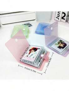 1pc 3.5-Inch Photo Album, Cute Light Color Transparent Photo Card Storage Book, Mini Sticker Book, DIY Guide, 60 Slots, PP Material, Suitable For Storing K-Pop Photo Cards, Photos, Board Game Cards, Etc. - one-size - View 1