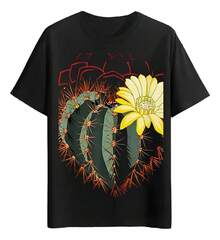 Playeras Cactus Con Flor Amarilla - Blanco - Ver 6