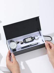 Men's Watch Gift Set, Birthday, Father's Day, Teacher's Day, Back To School, Valentine's Day Gift For Husband, Boyfriend, Father - Black - View 3