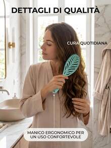1pc Leaf-Shaped Hair Comb, Double-Sided Detangling Styling Comb, Back With Curl Teeth Design, Hollow Ventilated Hair Brush, Suitable For Curly, Wavy And Straight Hair, Fast Drying Hair Care Tool, Portable Daily And Travel Hair Accessory, Curly Hair Comb - Curling Comb - View 7