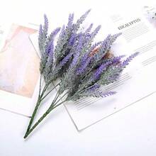 5件裝人造塑膠薰衣草花束，秋季婚禮花瓶用仿真花，居家餐廳臥室裝飾，節日生日派對用品，戶外花園裝飾，情人節畢業禮物 - 紫色 - 查看 8