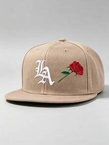 1 Pc Men's And Women's Universal LA Rose Embroidery Hip-Hop Baseball Cap, Adjustable Design, Suitable For Outdoor Sports, Travel And Running - Multicolor - View 14