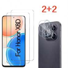 4-Piece Set, Compatible With Honor 600/600 Pro/600 Lite/X7e/X8D/X9D/400/400 Lite/400 Smart/X7D/X6C/X8C/X6e/X7e, Includes 2 Clear High-Definition Screen Protectors + 2 Clear Tempered Glass Lens Protectors, Easy To Install, Phone Screen Protector, Lens Protector, Screen Protector, 9H Tempered Glass, Waterproof, Shockproof, Anti-Drop, Anti-Scratch, Anti-Fingerprint, High Sensitivity, Smooth Operation, Essential For Tech Enthusiasts - Clear - View 8