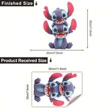 Disney 1pc Lilo & Stitch Cute Plush Stickers, Exquisite Decor. For School, Office, Journals, Scrapbooks, Laptops, Bottles, Skateboards, Helmets, Cars. Great For Daily Gifts, Birthday Gifts, Stationery, DIY Labels, Cards, Gifts & Festive Decor - A - View 3