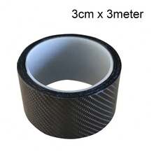 Bicycle Frame Protector Sticker, 5D Carbon Fiber Pattern, Transparent, Anti-Scratch, Wear-Resistant, Bicycle Accessories, 35cmX3005001000cm - 黑色 - 查看 1