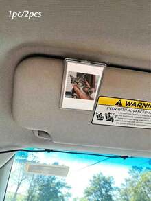 1pc/2pcs Personalized Car Sun Visor Photo Frame Clip, Customized Photo Car Decor, Couple Gift, Cute Pet, Wallet Photo Frame - Sunshade Photo Frame Clip - View 11