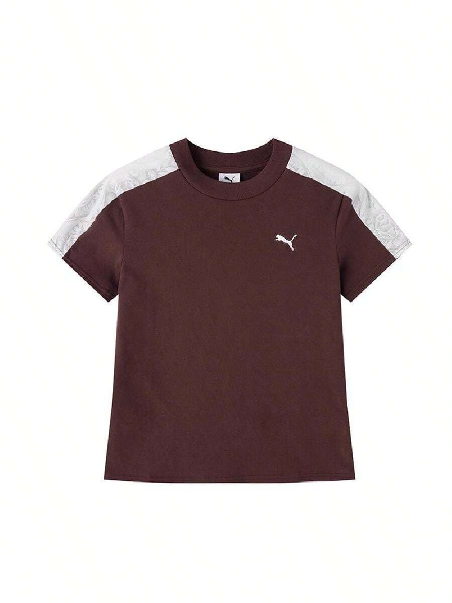 Puma 2026夏季新款女款運動T恤與背心蕾絲拼接圓領短袖T恤 638462-13 - 638462-13 - 查看 1