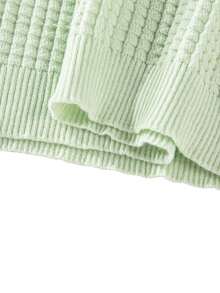 Men's Crew Neck Loose Knit T-Shirt, Casual Versatile Solid Color Top For Summer Daily Wear - Green - View 7