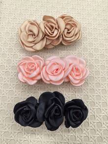 3PCs Hawaiian White Flower Hair Clips For Women, Cute Floral Hair Accessories, Suitable For Beach And Daily Wear,Claw Clips - Multicolor - View 5