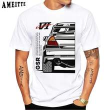 Camiseta de manga corta de Lancer Evolution VI GSR para hombre, camisetas informales de Hip Hop para niño, camisetas blancas divertidas con diseño de coche - Multicolor - Ver 1