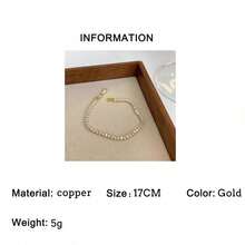 2.5*5mm Horse Eye Cubic Zirconia Tennis Bracelet, Unisex, Simple Style - Gold - View 8