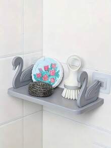 White Swan Wall-Mounted Bathroom Storage Rack, Bathroom Shampoo And Cosmetic Storage Rack, Bathroom Shelf, Bathroom Hanging Rack, Cosmetic Storage Rack, Bathroom Organizer, Shampoo Gel Storage Rack, Bathroom Accessories. - Multicolor - View 5