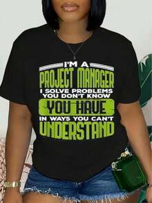 Cita Divertida de Gerente de Proyectos - Camiseta de Gestión de Proyectos - Negro - Ver 1