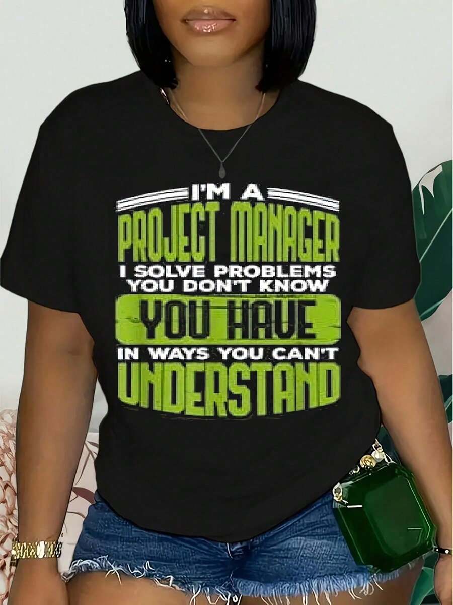 Cita Divertida de Gerente de Proyectos - Camiseta de Gestión de Proyectos - Negro - Ver 1