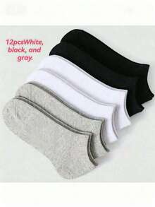 10/20 Pairs Unisex Boat Socks, Solid Color, Odor-Resistant, Summer Short Socks, Casual Low-Cut Socks, Gift Socks, Autumn/Winter/Spring/Summer Styles (20/12/10/6 Pcs) - Multicolor - View 9