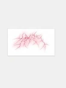 1 Pc Edgy Red Lightning Temporary Tattoo, Waterproof Long Lasting Fake Tattoo, Grunge Bold Body Art For Shoulders & Body - Multicolor - View 2