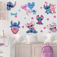 1 buah Stiker Dekoratif PVC Perekat Diri Kartun Anime Disney Stitch Stiker Dinding Antargalaksi Tahan Air untuk Rumah - Jahitan - View 6