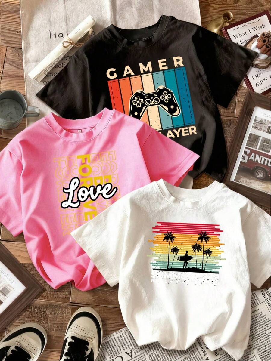 3 High-Quality Casual Wear Styles, With 3 Print Designs To Choose From. Fashionable And Elegant, Versatile, 100% Pure Cotton. Comfortable And Breathable. A Summer Essential. - 白色 - 查看 1