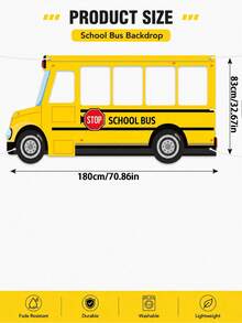 Large School Bus Photo Backdrop - Back To School Yellow School Bus Selfie Frame Banner, Back To School Party Decor, Student Teacher Classroom Photo Props - School Bus Style Background Cloth - View 4