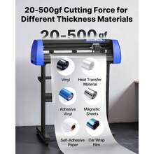 71cm (28") Vinyl Cutter With 20 Blades, 720mm Maximum Paper Feed, Vinyl Cutting Plotter With Heavy-Duty Floor Stand, Adjustable Force And Speed For Sign Making - View 6