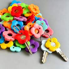 10/8pcs Random Color Multicolor Flower Key Covers Set With Labeled Keycaps - Durable Fits Most Keys, Soft Touch Key Cover With Identification Label Color-Coded Key Protectors For Home/Office Keys, Easy Install Keychain Organizers - Ideal Party Gift - Multicolor - View 11