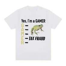 Reproductor de juego de fraude fiscal, camiseta divertida de rana , moda para hombre, estilo Retro Hip Hop, camisetas informales holgadas de manga corta para calle - Multicolor - Ver 1