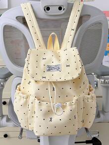 New Women's Backpack, Fashion Bow Handbag, Versatile Large Capacity Student Bag - Yellow - View 8