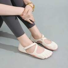 Five Finger Shoes Women Mary Jane Ballet Flats Cross Strap Yoga Sneakers Barefoot Fitness Shoes Lightweight Breathable Walking - White - View 7