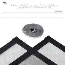 1 pieza Malla mosquitera autoadhesiva, adecuada para barrera de insectos en puertas y ventanas de verano. [Negro] Pantalla de ventana mosquitera, hecha de material de fibra de vidrio invisible, repele eficazmente mosquitos y moscas. - Ventanas mosquiteras - Ver 6