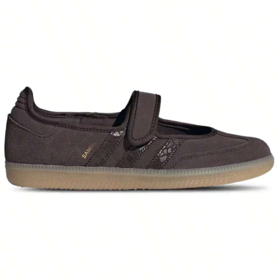 Adidas Originals Samba Jane Women's Casual Sneakers Brown/Gold HQ9495 | Retro Heritage Style, Timeless Silhouette - 棕色 - 查看 1