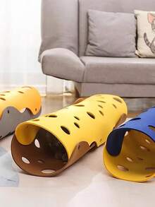 1pc All Season Cat Bed Cat Tunnel DIY Pet Toy, Made Of Felt, Multi-Color Option - Multicolor - View 3