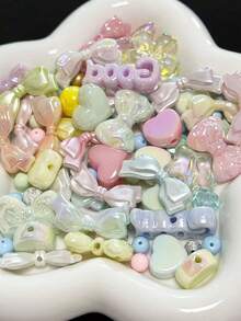 UV Solid Color Family Portrait Mixed With Colorful Beads, DIY Handmade Materials For Phone Chains, Necklaces, Bracelets, Pendant Decorations - Multicolor - View 3