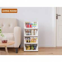 Stackable Plastic Storage Baskets, Foldable Organizer For Wardrobe, Bedroom & Bathroom - 10 piezas - Ver 6