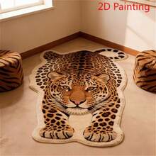 1 pieza Alfombra de felpa gruesa con forma de tigre pequeño de cachemira sintética, alfombra gruesa, tapete decorativo de otoño/invierno para dormitorio, sala de estar, decoración del hogar, exterior, lavable - Multicolor - Ver 5