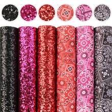 6pcs/Set Geometric Flower Chunky Glitter Faux Synthetic Leather 7.87*12.99inch Fabric Sheets For DIY Bows, Waist Belt, Earrings, Handbag, Phone Case, Pencil Case,Shoes Bags Artificial Leather Crafts Handmade Material - Default - View 8