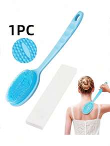 1/2pcs Silicone Bath Back Brush, Short Handle Or Handheld Bath Brush Set, Double-Sided Exfoliating Massage, Soft Bristles, Rich Lather, Easy To Clean And Hang Dry Design, Fragrance-Free, No Battery Required - Multicolor - View 19