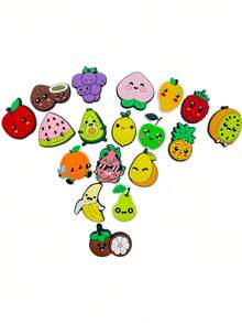 18PCS Cute Fruit Shoe Charms: Non-Repeating Fun Fruit Designs, Durable PVC, Easy To Install. Perfect For Clogs, Great Gifts For Any Occasion. - Multicolor - View 4