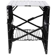Folding Camping Kitchen Table, Portable Outdoor Cooking Station With Heat Resistant Top, 4 Side Tables, Storage Rack, For Picnics, Camping Trips, Tailgating - Black + Aluminium Alloy + Plastic - View 5