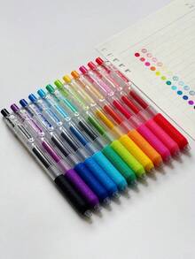 1/3/6/12/18 buah Pulpen Gel 0,5 mm - Halus, mekanisme tarik yang nyaman, dan ujung pena yang lembut sehingga menghasilkan tulisan yang sempurna. Sangat cocok untuk mencatat di kelas atau rapat, membuat jurnal, mencoret-coret, membuat sketsa, dan kaligrafi. Juga sempurna untuk keperluan sekolah dan belanja perlengkapan sekolah. - A - View 9