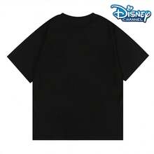 Men's Fun Disney Mickey Mouse "I'm Just Here To Pay" T-Shirt, Humorous Quote Design, Casual Black Short-Sleeved Shirt, Suitable For Everyday Wear. - 黑色 - 查看 3