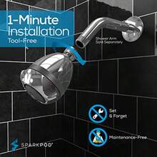 SprkPod - Elevdor gu lt pr hogres bj 3 es pr lluvi y msje cromo pulido lujo - Cabezal de ducha a presin de potencia chapado en cromo pulido de lujo - Ver 3