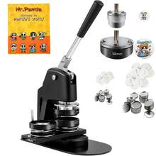 Button Making Machine For 25mm And 58mm Buttons, Badge Press With 500 Button Kits, Magic Book And Circle Cutter, Aluminum And ABS Badge Making Machine Kit - Black - View 8