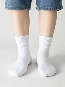 10 Pairs Solid Color Breathable Moisture-Wicking Odor-Resistant Sports Socks, Spring/Summer - Multicolor - View 4